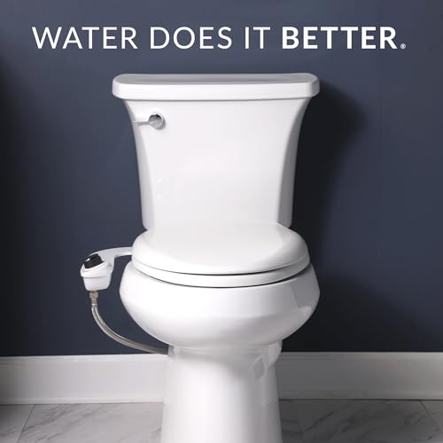 SlimEdge Bio Bidet Attachment for Toilet, Non-Electric, Dual Nozzles, Cold Water Wash, White