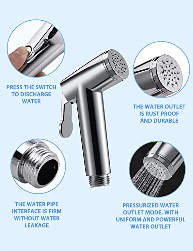 Bidet Toilet Sprayer for Kitchen and Bathroom-Adjustable Water Pressure-Feminine Wash (1PCS)