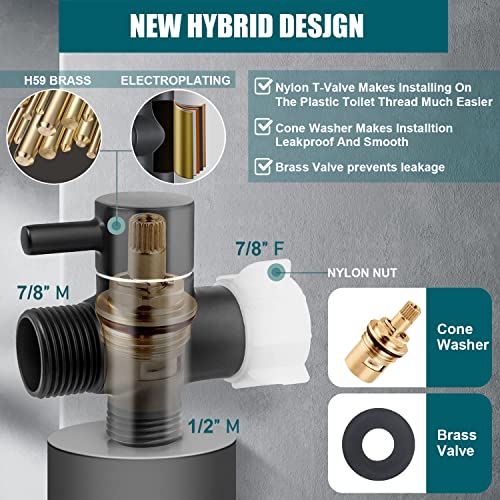 Brass Leak Free Luxury Bidet Sprayer for Toilet with T-Valve and Adjustable Jet Spray