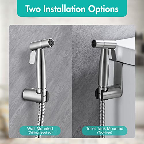 Handheld Bidet Sprayer for Toilet - Stainless Steel Kit for Baby Cloth Diapers, Pets, and Feminine Hygiene